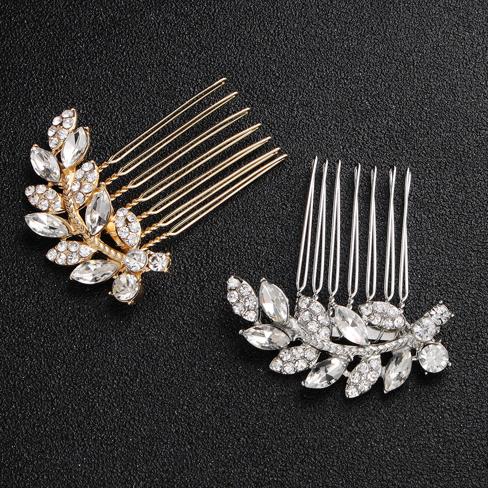 #04448191 Small Cubic Zirconia Hair Comb (Silver, Golden)