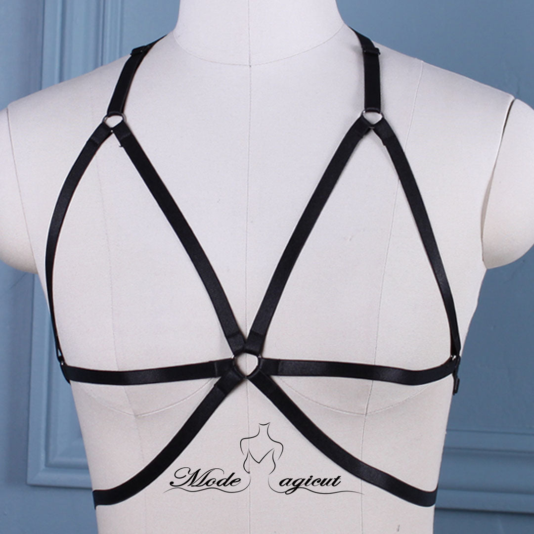 #02089007 Body Harness Lingerie Goth Crop Tops