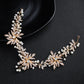 #09418197 Golden Color Rhinestone Alloy with Imitation Pearls Headband