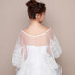 #10228002 Écharpe de mariée mode ivoire avec appliques en dentelle