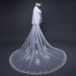 #20308017 3*3.8 Meter Sequins Lace Applique Edge 2-tier Cathedral Bridal Veil with Comb