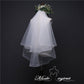 #07308012 Two-tier Pencil Edge Elbow Bridal Veils