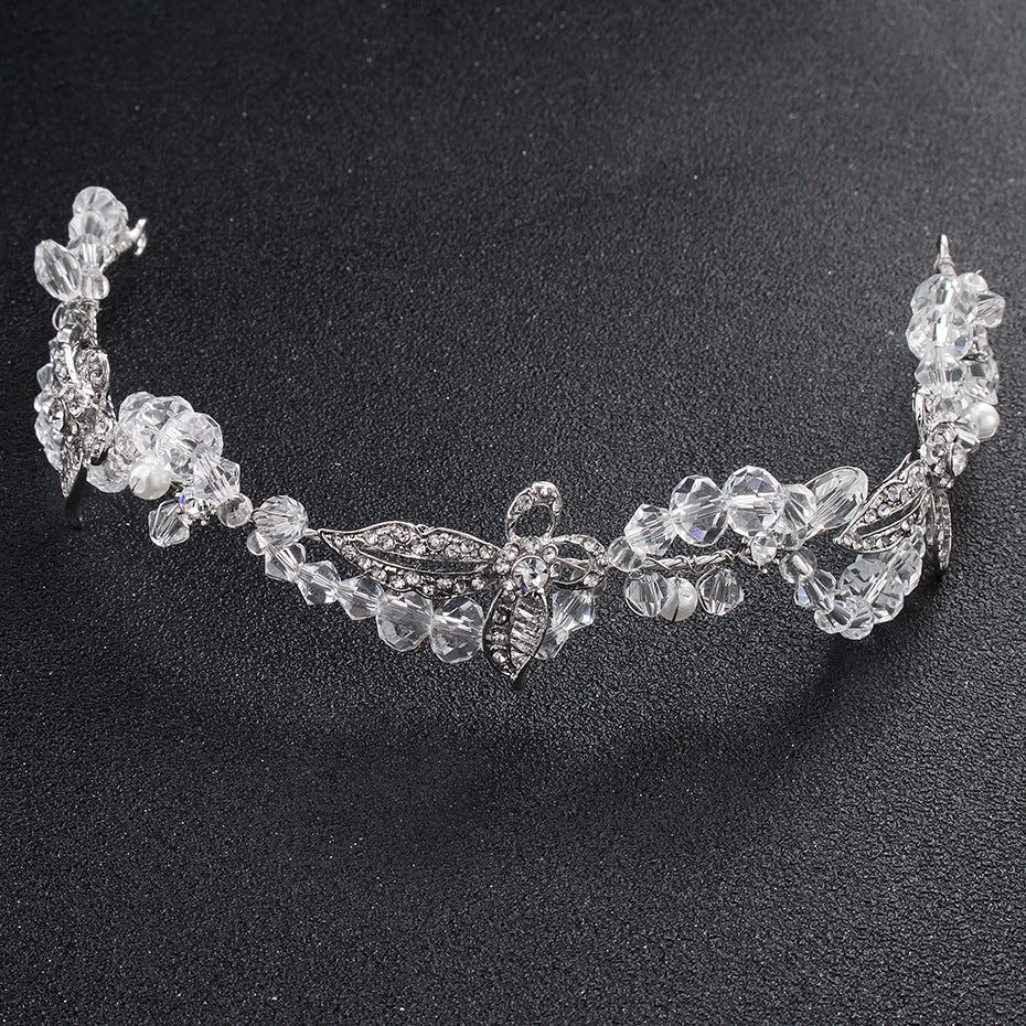 #04418080 Rhinestone Leaf Headband With Crystal embellished