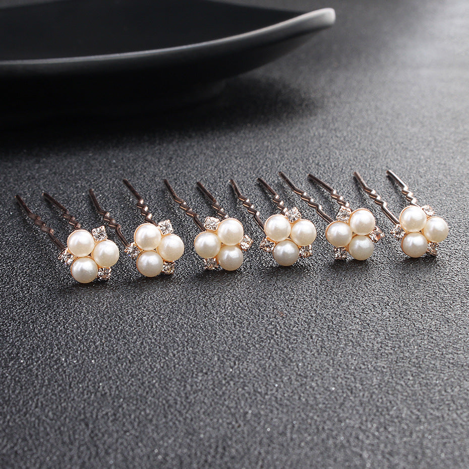 #02448211 Rhinestones Alloy Hairpins Available in Color Sliver, Rose Gold  ( Set for 6)