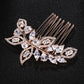 #12448190 Rose Golden Zircon/Alloy Ladies' Comb