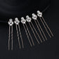 #03448194 Épingles à cheveux en alliage de strass exquis et magnifiques avec 4 diamants (ensemble pour 6)