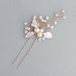 #03448215 Elegant  Imitation Pearls and Rhinestone, Alloy Hairpins