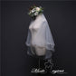 #07308012 Two-tier Pencil Edge Elbow Bridal Veils