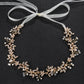 #09418200 Golden Color Rhinestone, Imitation Pearls, Alloy Headband