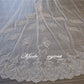 #20308022 1-Tier Silvery Bone Lace Appliques Edge Cathedral Bridal Veils