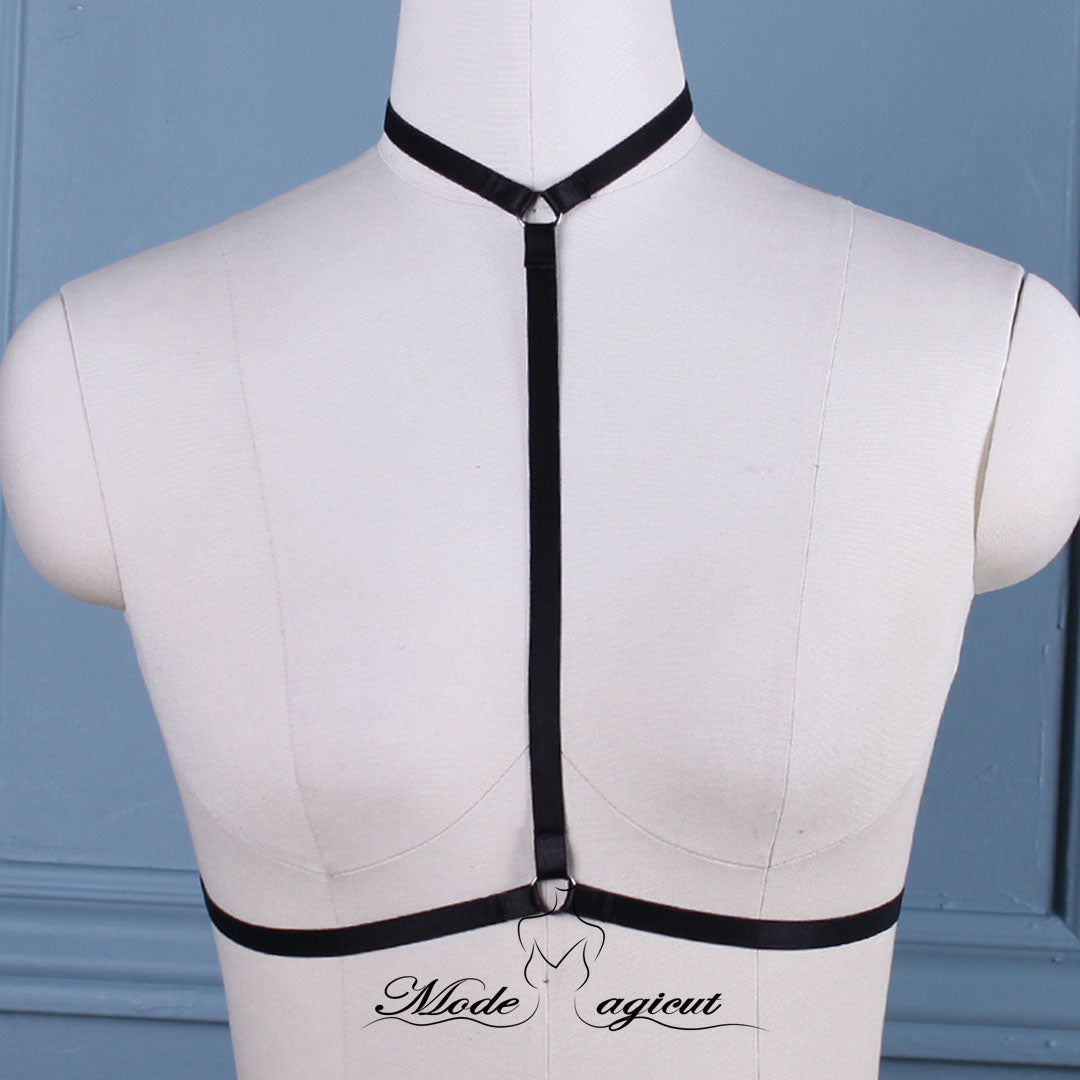 #02089003 Body Harness Lingerie Goth Crop Tops
