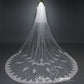 #25308004 3 * 3,8 mètres de dentelle à deux niveaux Applique Edge Cathédrale Voiles de mariée avec peigne