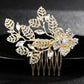 #03428068 Élégants peignes et barrettes en strass pour dames florales