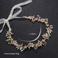 #09418200 Golden Color Rhinestone, Imitation Pearls, Alloy Headband