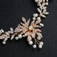 #09418197 Golden Color Rhinestone Alloy with Imitation Pearls Headband