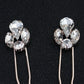 #03448194 Épingles à cheveux en alliage de strass exquis et magnifiques avec 4 diamants (ensemble pour 6)