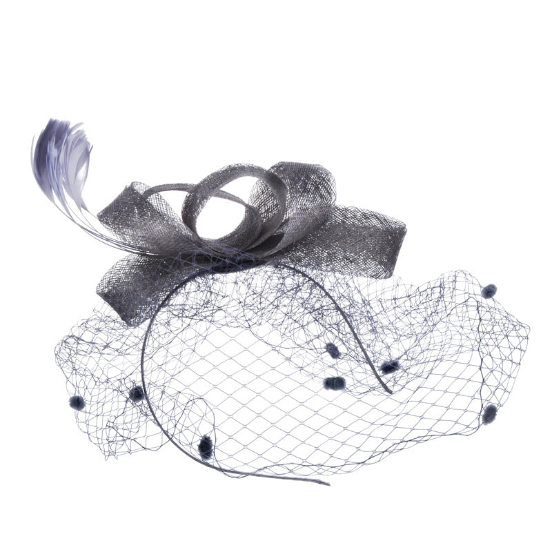 #05948014 Elegant Bow-knot Style with Veil Fascinators