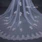 #20308016 3.8*3 Meter Sequins Lace Applique Edge 2-Tier Cathedral Bridal Veil | For Wedding