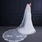 #12308021 3*1.5 Meter One-tier Lace Applique Edge Cathedral Bridal Veils with Comb