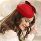 #14948007 Elegant Wool Fascinators with Bow-knot and Veil
