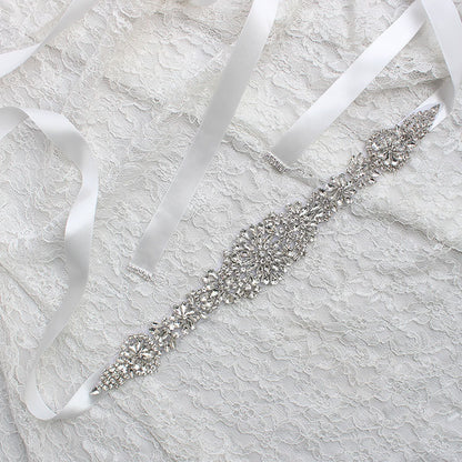 #06608278 Ceinture de ruban de mariée avec appliques de strass