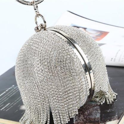 #14818001 Shining Unique Design Rhinestone Tassel Ladies' Clutches