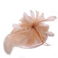 #05948011 Vintage Linen Fascinators With Feather | Bridal hat | Bridal Accessories
