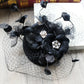 #09948017 Elegant Velvet Fascinators Flowers on top with Barrettes