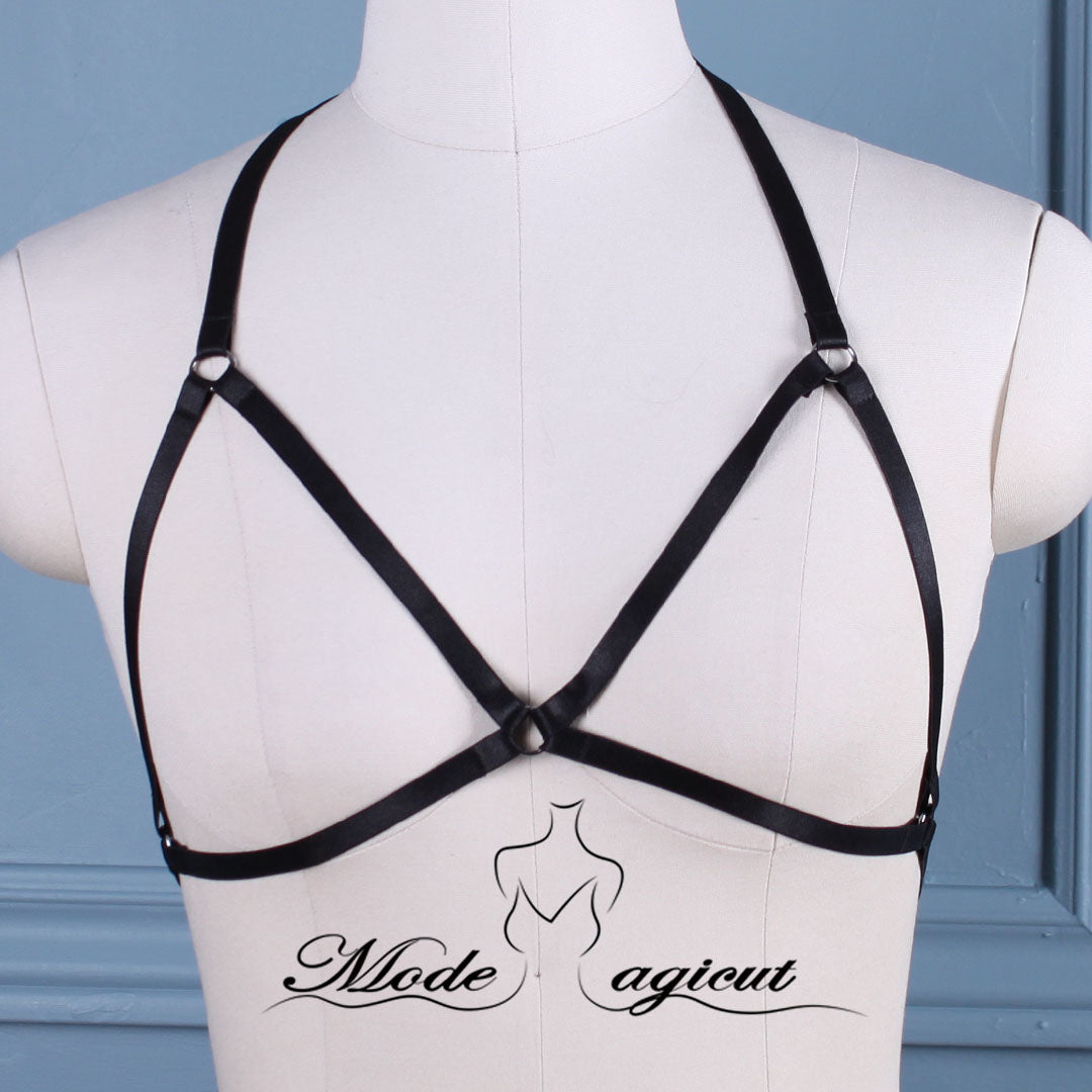 #02089002 Body Harness Lingerie Goth Crop Tops