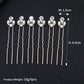 #03448194 Épingles à cheveux en alliage de strass exquis et magnifiques avec 4 diamants (ensemble pour 6)