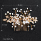 #04448187 Peigne à Cheveux Perles d'Imitation Strass Doré