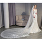 #21308020 3.5*3 Meter One-tier Lace Applique Edge Cathedral Bridal Veils