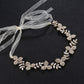 #06417214 Leaf shape Golden Rhinestone/Alloy Headband