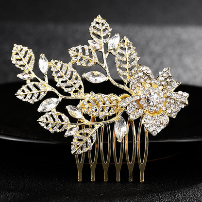 #03428068 Élégants peignes et barrettes en strass pour dames florales