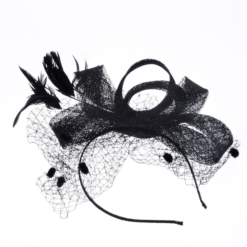 #05948014 Elegant Bow-knot Style with Veil Fascinators