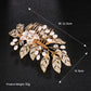 #04449021 Peignes &amp; Barrettes Style Fleur Doré Strass, Perles d'Imitation