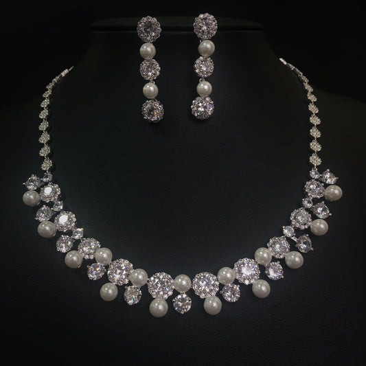 #1839103  Luxurious Cubic Zirconia Jewelry Set, Wedding necklace set