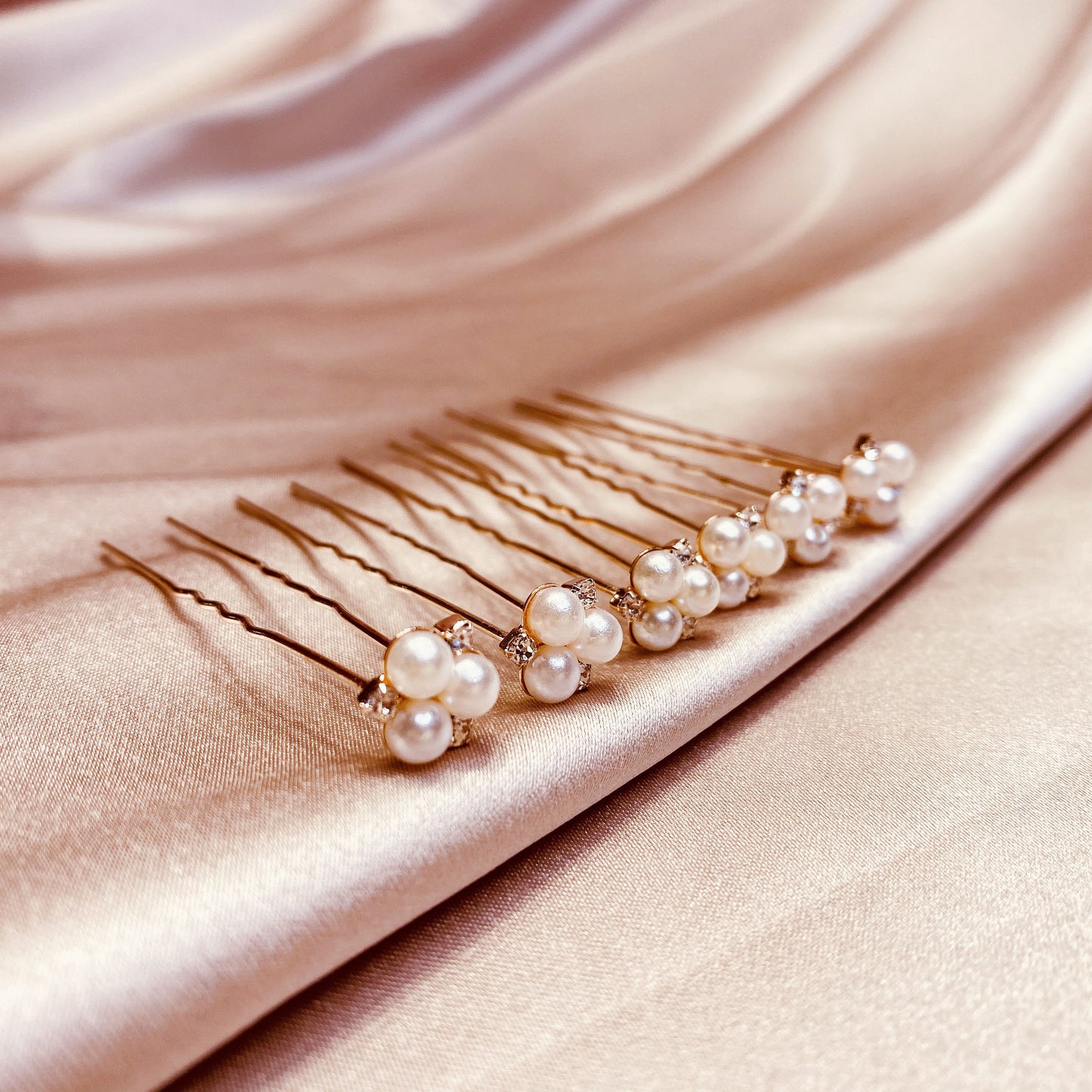 #02448211 Rhinestones Alloy Hairpins Available in Color Sliver, Rose Gold  ( Set for 6)