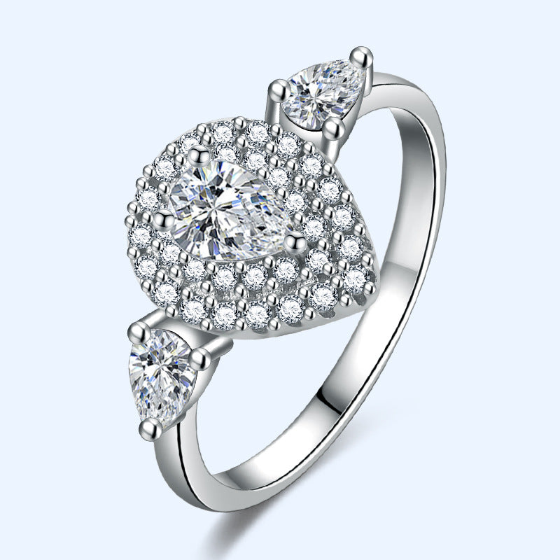 230108075 Cubic Zirconia Classic Halo Ring for Wedding, Party, Photograph