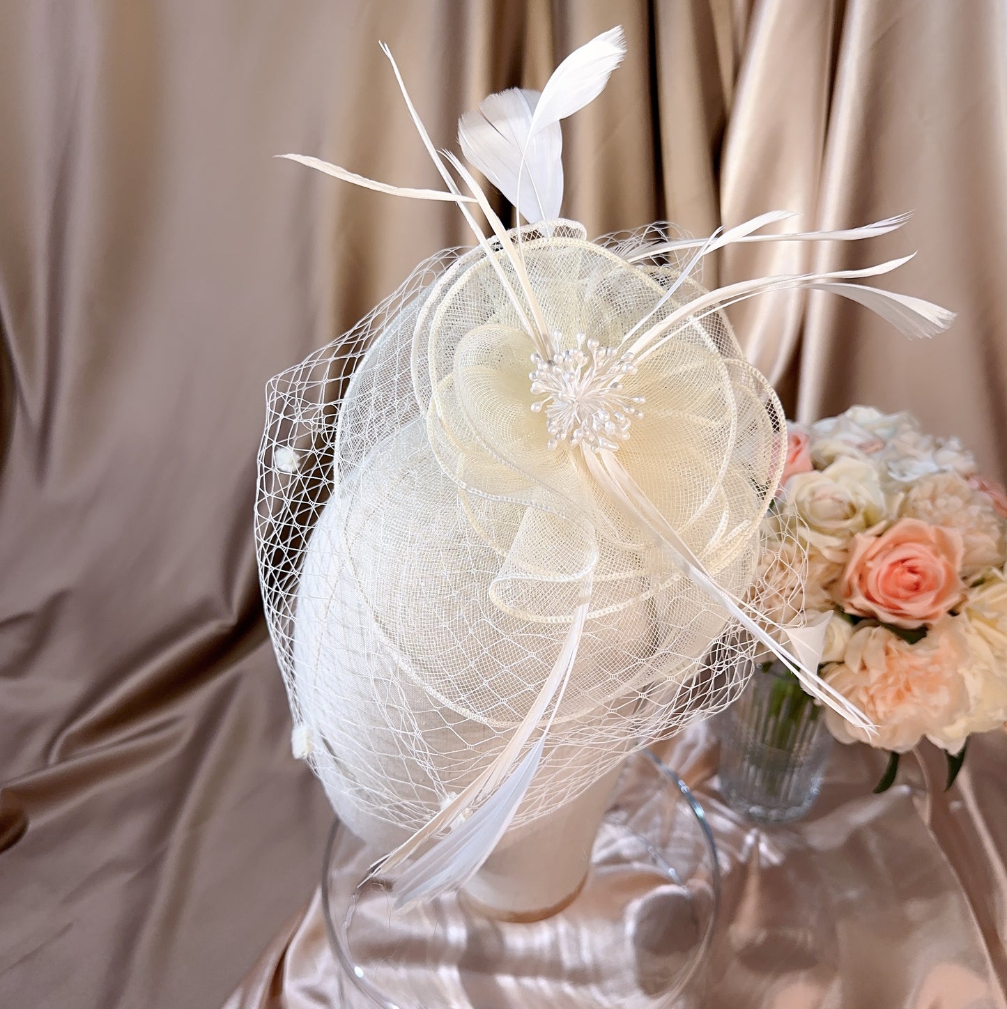 039480015 Bridal Hats for Wedding Tea Party Hats Fascinators (Available Black )