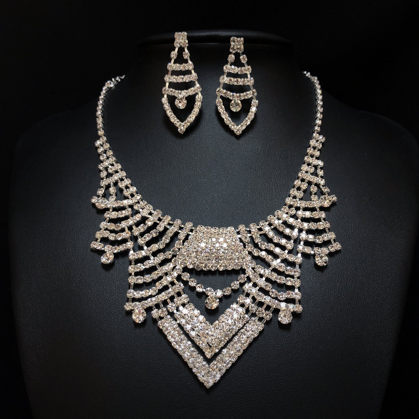 Silver Rhinestones Jewelry Sets Group#1