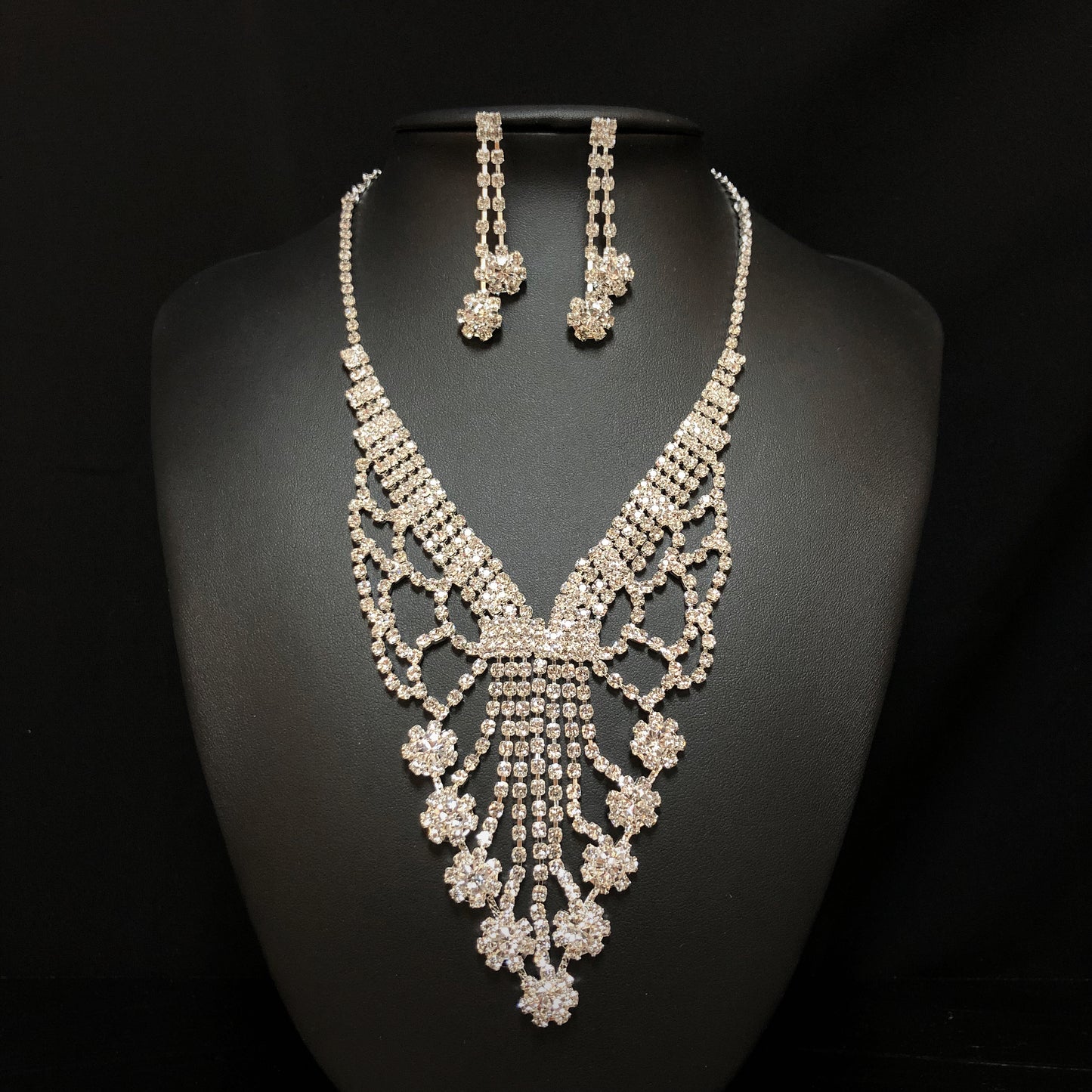 Silver Rhinestones Jewelry Sets Group#3