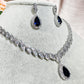 Parure de Bijoux à Pendentif de Luxe | Ensemble Collier et Boucles d’Oreilles en Zirconium Cubique