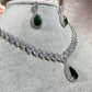 Parure de Bijoux à Pendentif de Luxe | Ensemble Collier et Boucles d’Oreilles en Zirconium Cubique