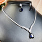 #23872011 Parure de Bijoux de Luxe Scintillante et Délicate en Zircon Cubique pour Mariées (Réapprovisionnement couleur argent après le 15 juin)
