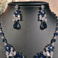 #23902006 Parure élégante et glamour style plastron – Disponible en 3 couleurs magnifiques (argent, vert et bleu)
