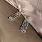 #22103436 Boucles d'oreilles de luxe avec zircones cubiques taille baguette, parfaites pour toute occasion spéciale