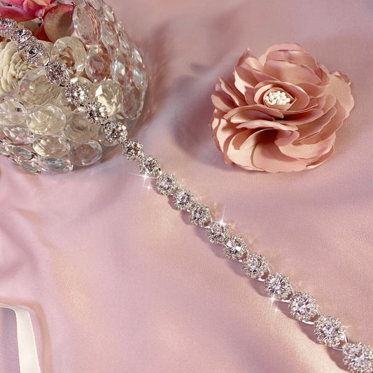 #220433013 Rhinestone Bridal Belts (Silver & Rose-Gold)