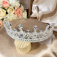 23998900 Breathtaking Luxury Bridal Crown in Silver Color with Cubic Zirconia for a Perfect Wedding