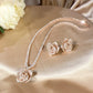 230952021 Parure de bijoux en zircone cubique motif rose